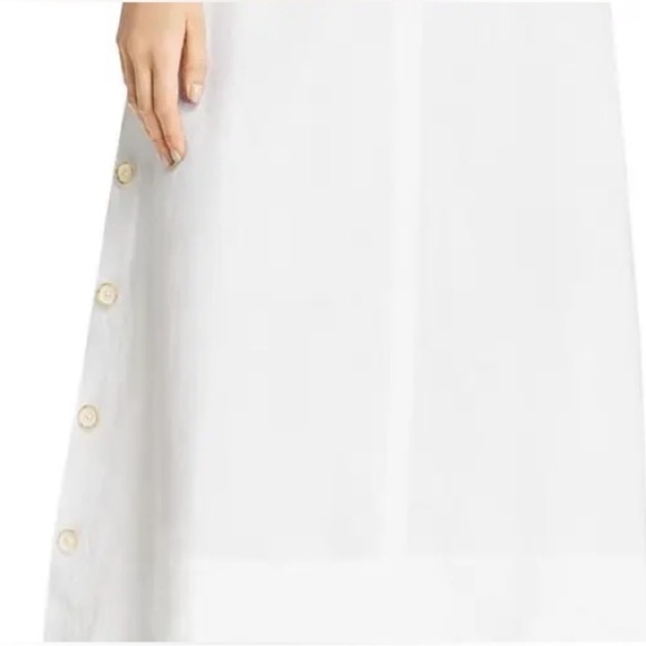 NWOT Nic + Zoe Women's Front Runner Linen Blend MIDI a Line Skirt White - Picture 3 of 5